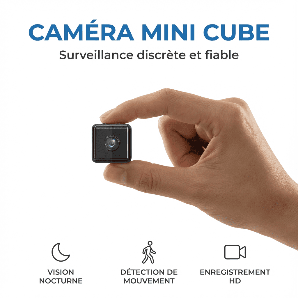 Mini Caméra de Sécurité WiFi sans fil 1080P Discrète & Connectée