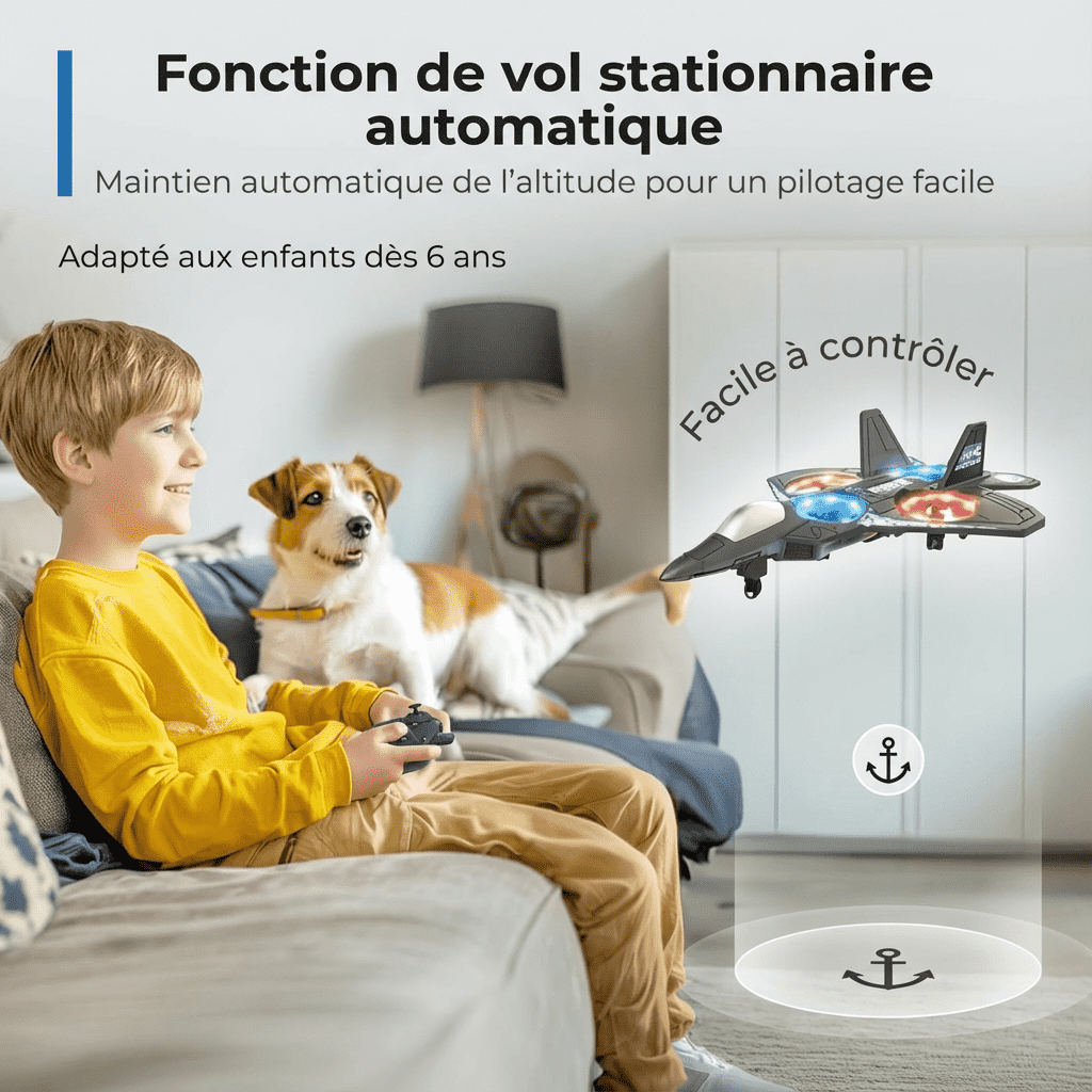 Avion télécommandé avec lumière l Garçons et filles 6, 8, 10, 12+ ans