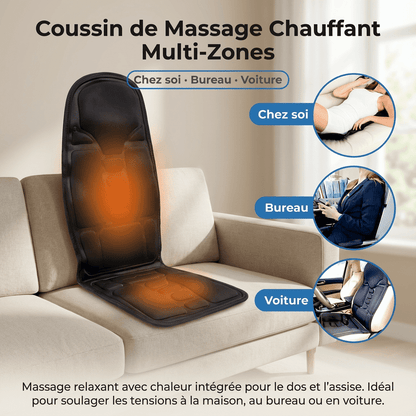 Coussin Massage Shiatsu Chauffant Pour Maison, Bureau et Voiture