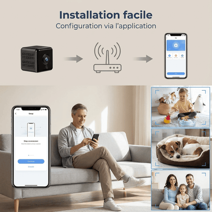 Mini Caméra de Sécurité WiFi sans fil 1080P Discrète & Connectée