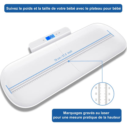 Pèse-Bébé Précis - Balance Multifonctionnelle avec Plateau Amovible - Précision 10g