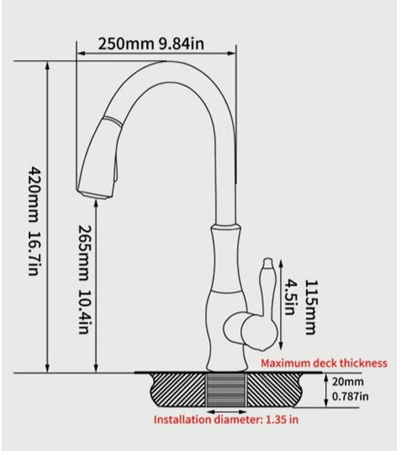 Anton - Robinet de cuisine extractible