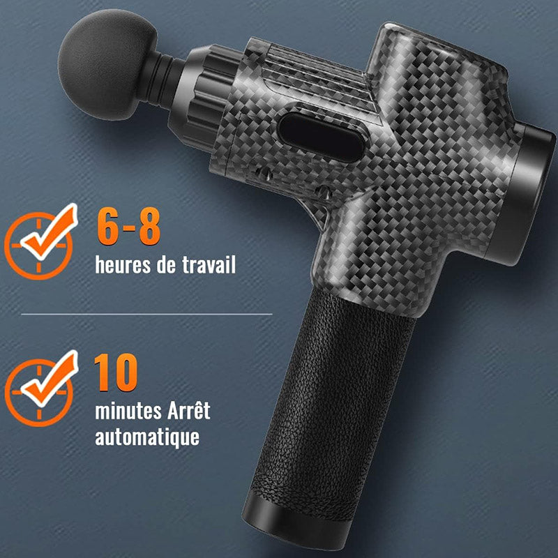 Pistolet de Massage Musculaire Silencieux - Appareil de Massage Profond avec 30 Niveaux d'Intensité