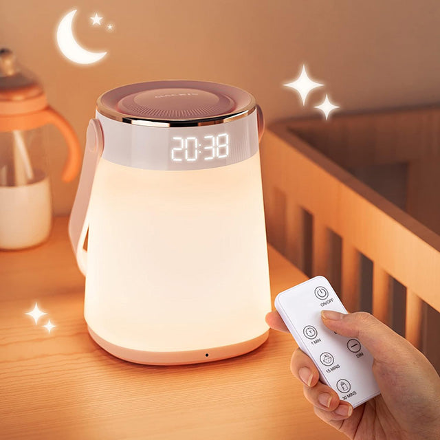 Veilleuse LED Rechargeable avec Télécommande pour Bébé - Affichage Heure et Température