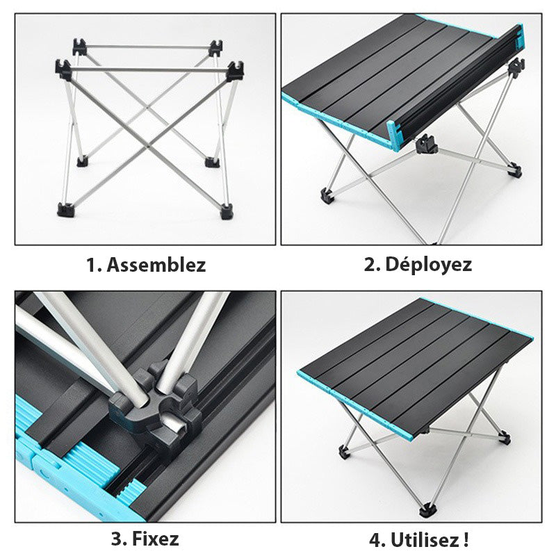 Table de Camping Pliable Robuste et Légère