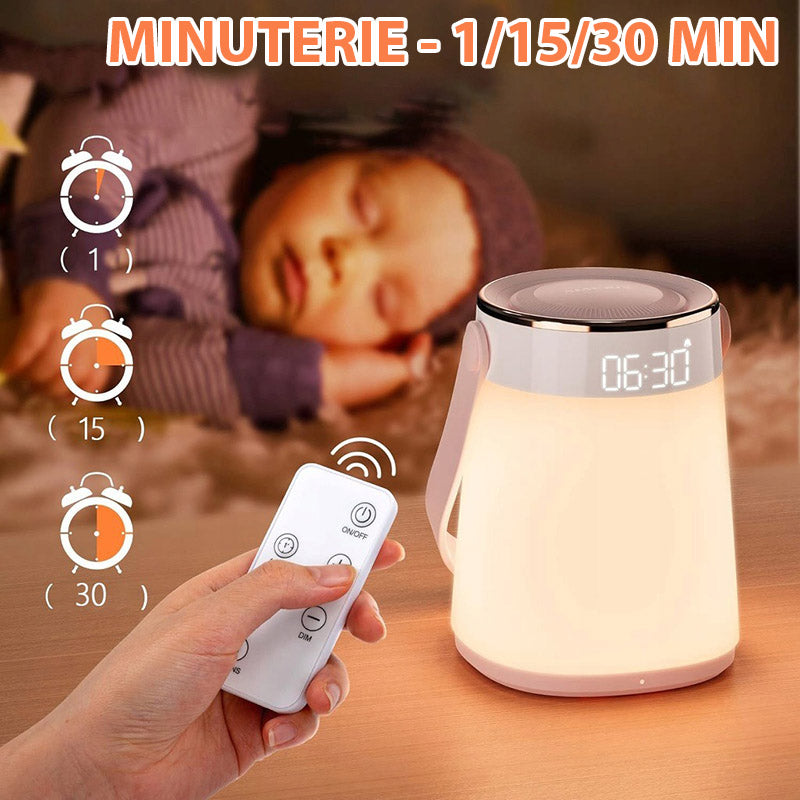 Veilleuse LED Rechargeable avec Télécommande pour Bébé - Affichage Heure et Température