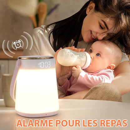 Veilleuse LED Rechargeable avec Télécommande pour Bébé - Affichage Heure et Température