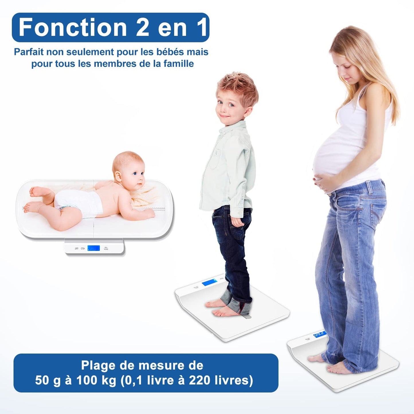 Pèse-Bébé Précis - Balance Multifonctionnelle avec Plateau Amovible - Précision 10g