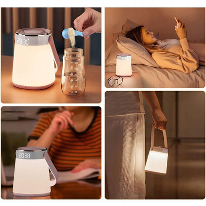 Veilleuse LED Rechargeable avec Télécommande pour Bébé - Affichage Heure et Température