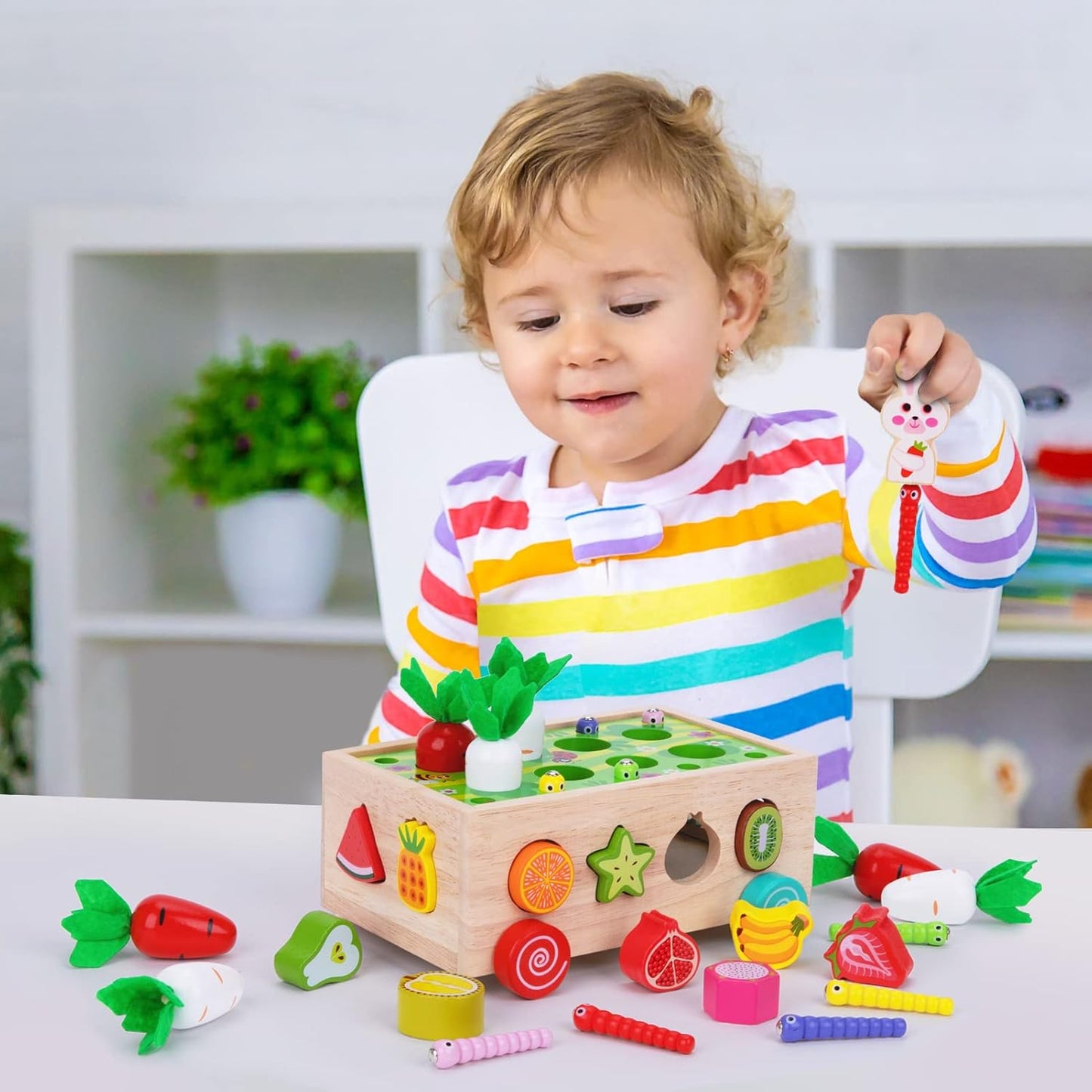 Jouets Montessori en Bois pour Tout-Petits | Jouets Éducatifs de Tri de Formes pour Enfants de 1 à 3 Ans