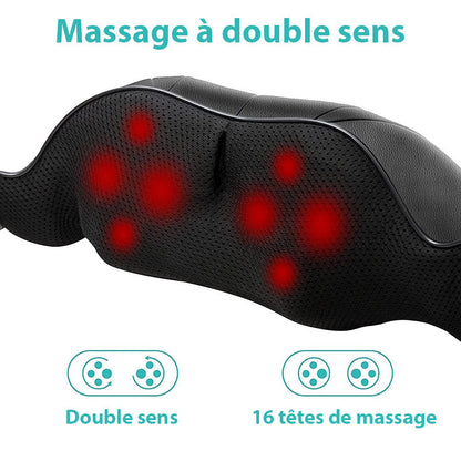 Masseur Shiatsu 4D pour Cou et Épaules avec Fonction Chaleur