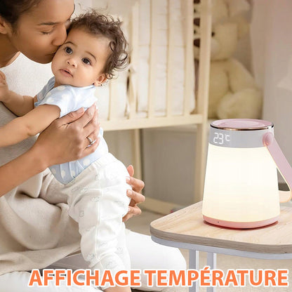 Veilleuse LED Rechargeable avec Télécommande pour Bébé - Affichage Heure et Température