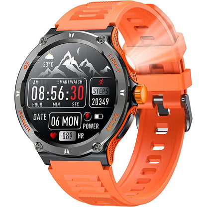 Montre Sport Connectée pour Homme avec Écran HD Torche LED et Boussole