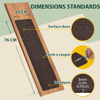 Tapis d'Escalier Antidérapants avec Adhésif - Lot de 15 pièces