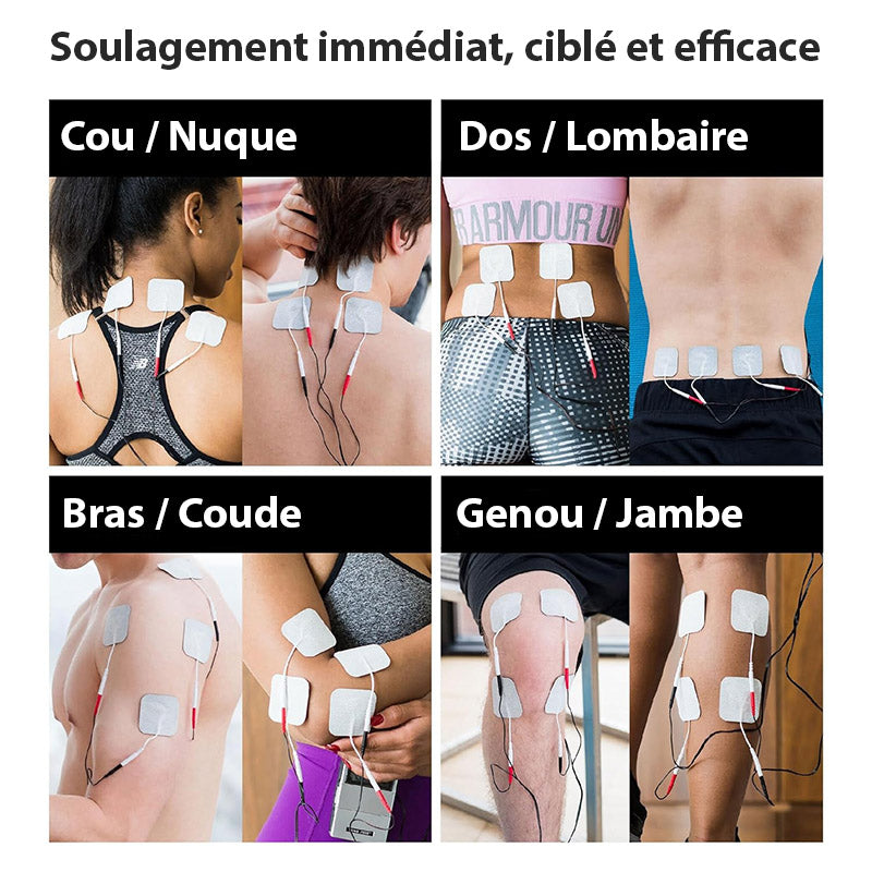 Électrostimulateur Musculaire pour Soulager les Douleurs Dorsales Cervicales Épaules Sciatiques et Nerveuses