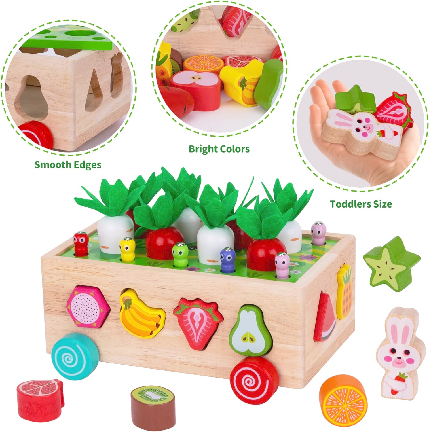 Jouets Montessori en Bois pour Tout-Petits | Jouets Éducatifs de Tri de Formes pour Enfants de 1 à 3 Ans