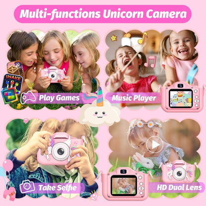 Appareil photo numérique enfant Licorne pour filles 1080p l 3, 4, 5, 6 ans