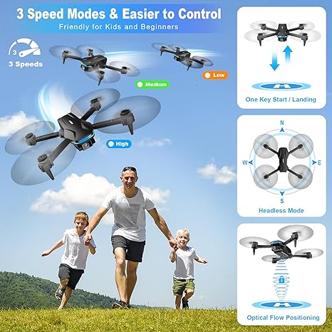 Drone avec Caméra 1080P HD FPV - Drone Pliable pour Débutants et Enfants