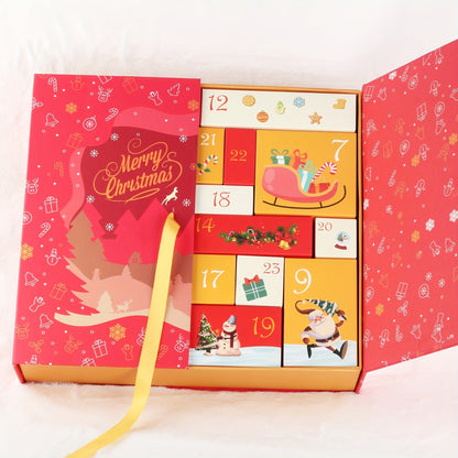 Calendrier de l’Avent de Noël 25 Pièces 2024 | Boîte Cadeau Réutilisable en Bois et Carton, Compte à Rebours de 24 Jours, Décor Festif pour Maison & Cuisine