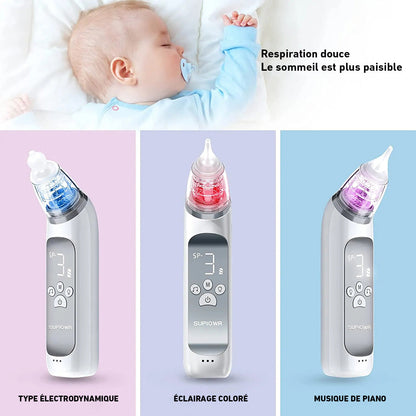 Mouche Bébé Électrique avec 3 Modes d'Aspiration