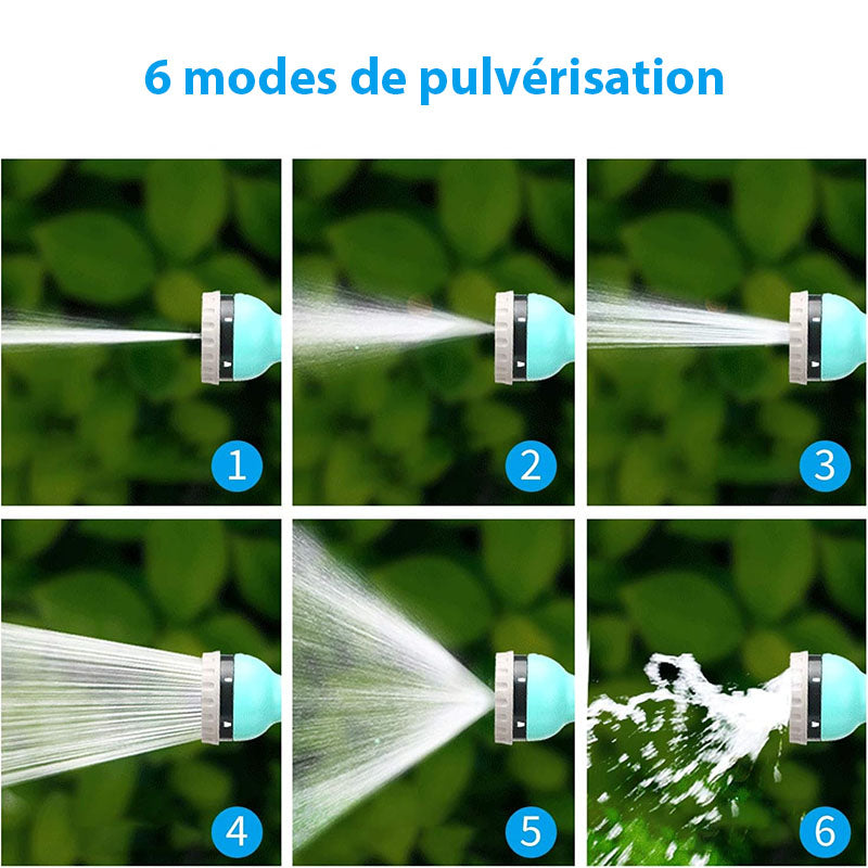 Tuyau d'Arrosage Rétractable avec Enrouleur et Pistolet Multifonction