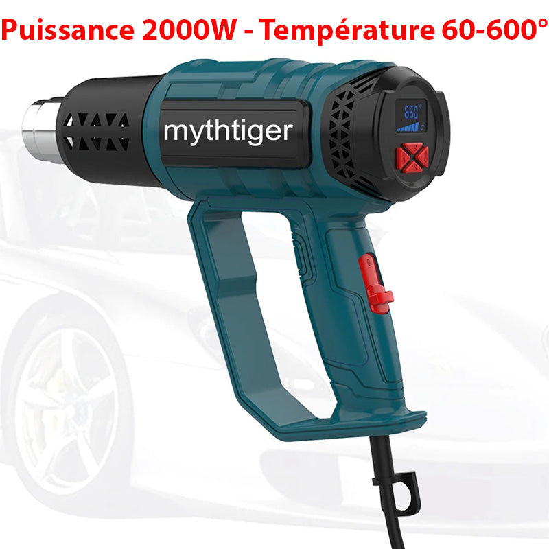 Décapeur Thermique Professionnel 2000W - 600°C avec Température Réglable et 4 Buses