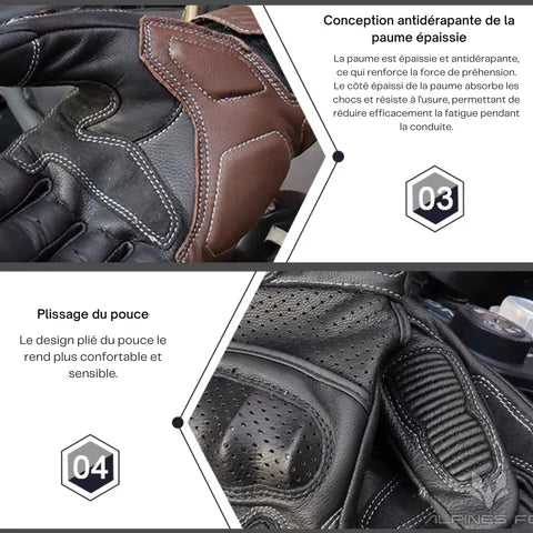 Gants de Motocross Vintage en Cuir