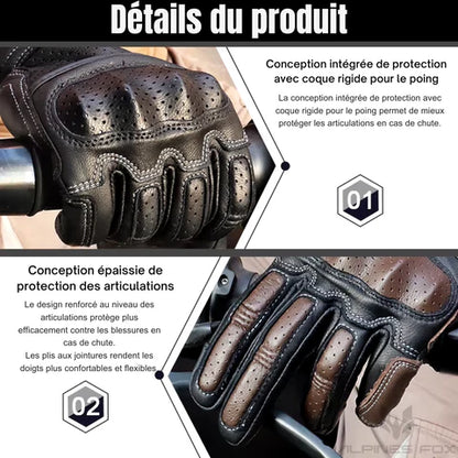 Gants de Motocross Vintage en Cuir
