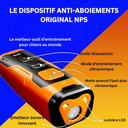 Dispositif Anti-Aboiement pour Chien l Ultrason à Longue Portée l Stoppe les Mauvais Comportements l Alternative au Collier Électrique Douloureux pour Chien