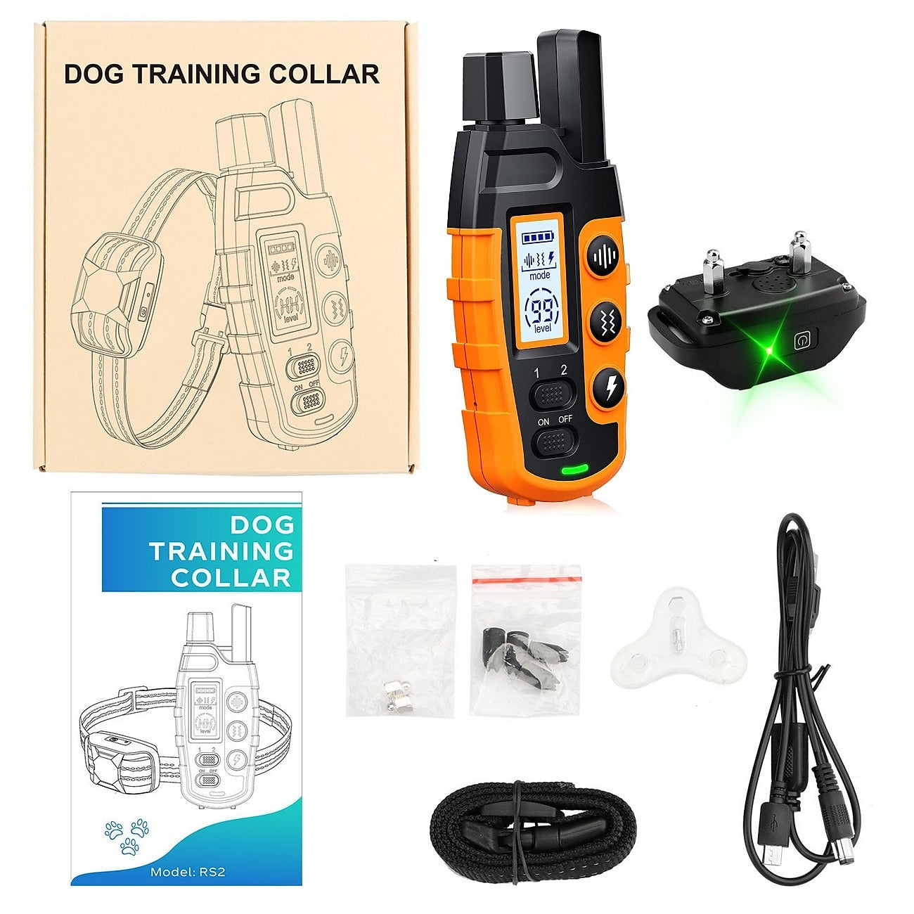 Collier de Dressage pour Chiens Premium 1000m - Étanche et Rechargeable