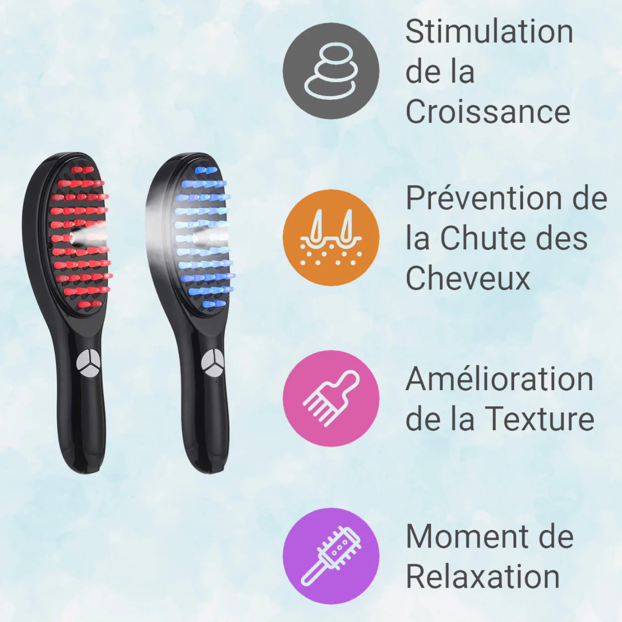 Peigne de Massage Capillaire 3-en-1 - Soin Intensif pour Cheveux Épais et Sains