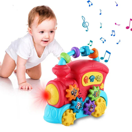 Jouet Éducatif Prématuré Montessori Train Musical | Train avec Boucle de Formes Variées pour