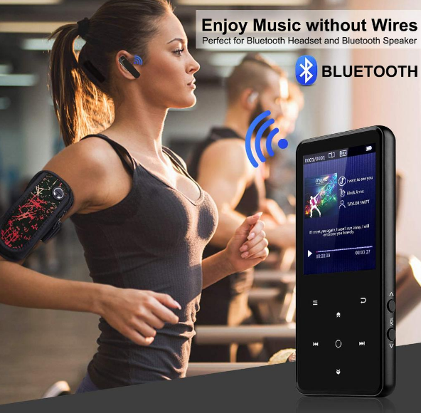 Lecteur Mp3 Bluetooth Portable Avec Grand Écran 2,4 "