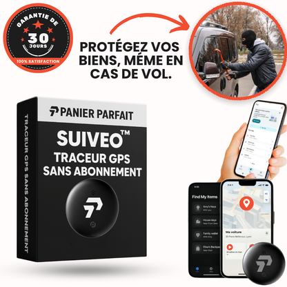 Suiveo™ – Traceur GPS Sans Abonnement, Compatible Android & iOS