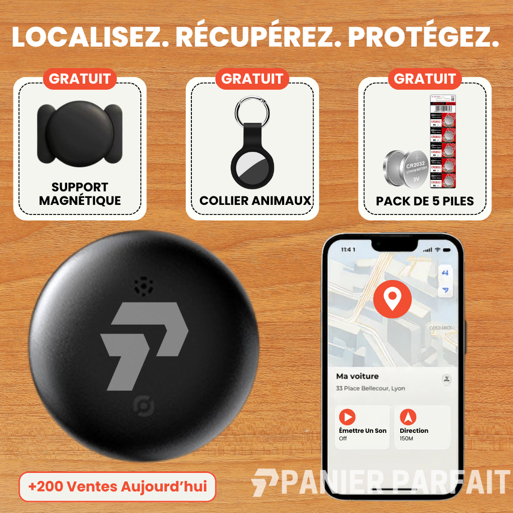 Suiveo™ – Traceur GPS Sans Abonnement, Compatible Android & iOS