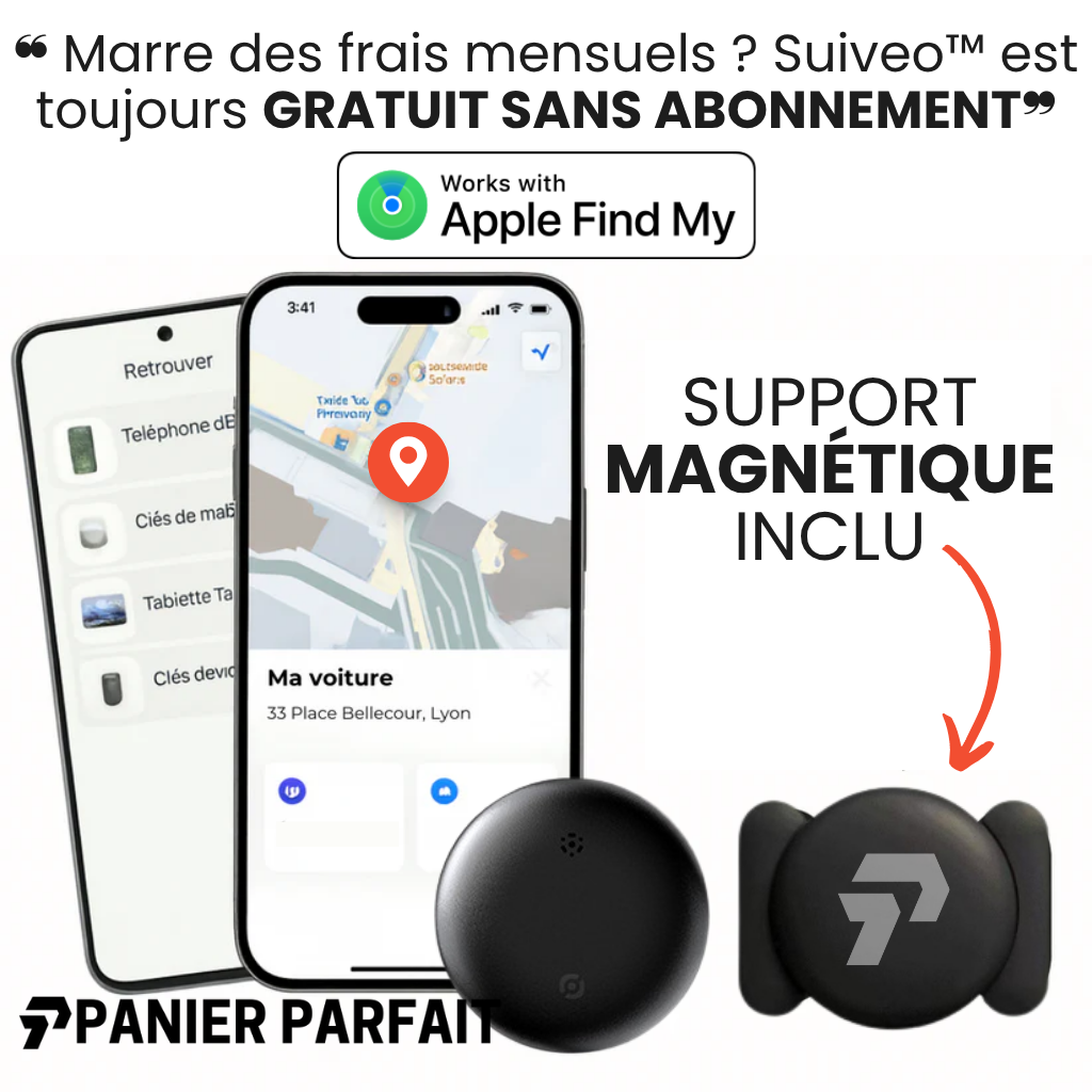 Suiveo™ – Traceur GPS Sans Abonnement, Compatible Android & iOS