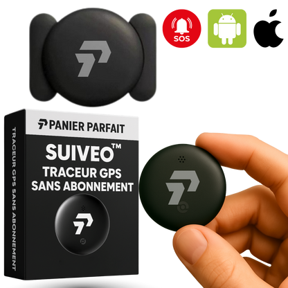 Suiveo™ – Traceur GPS Sans Abonnement, Compatible Android & iOS