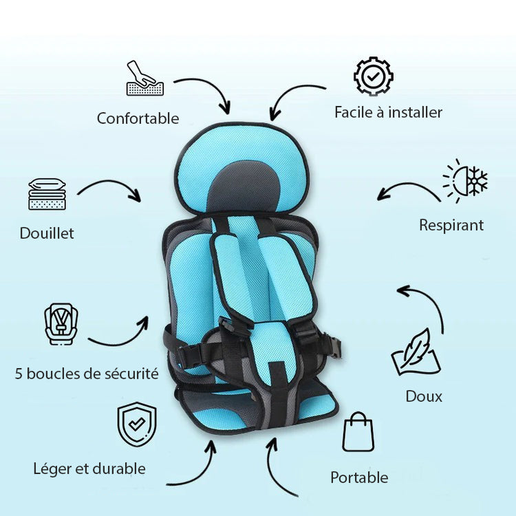 Siège auto de sécurité pour enfant - Multiusage et portable