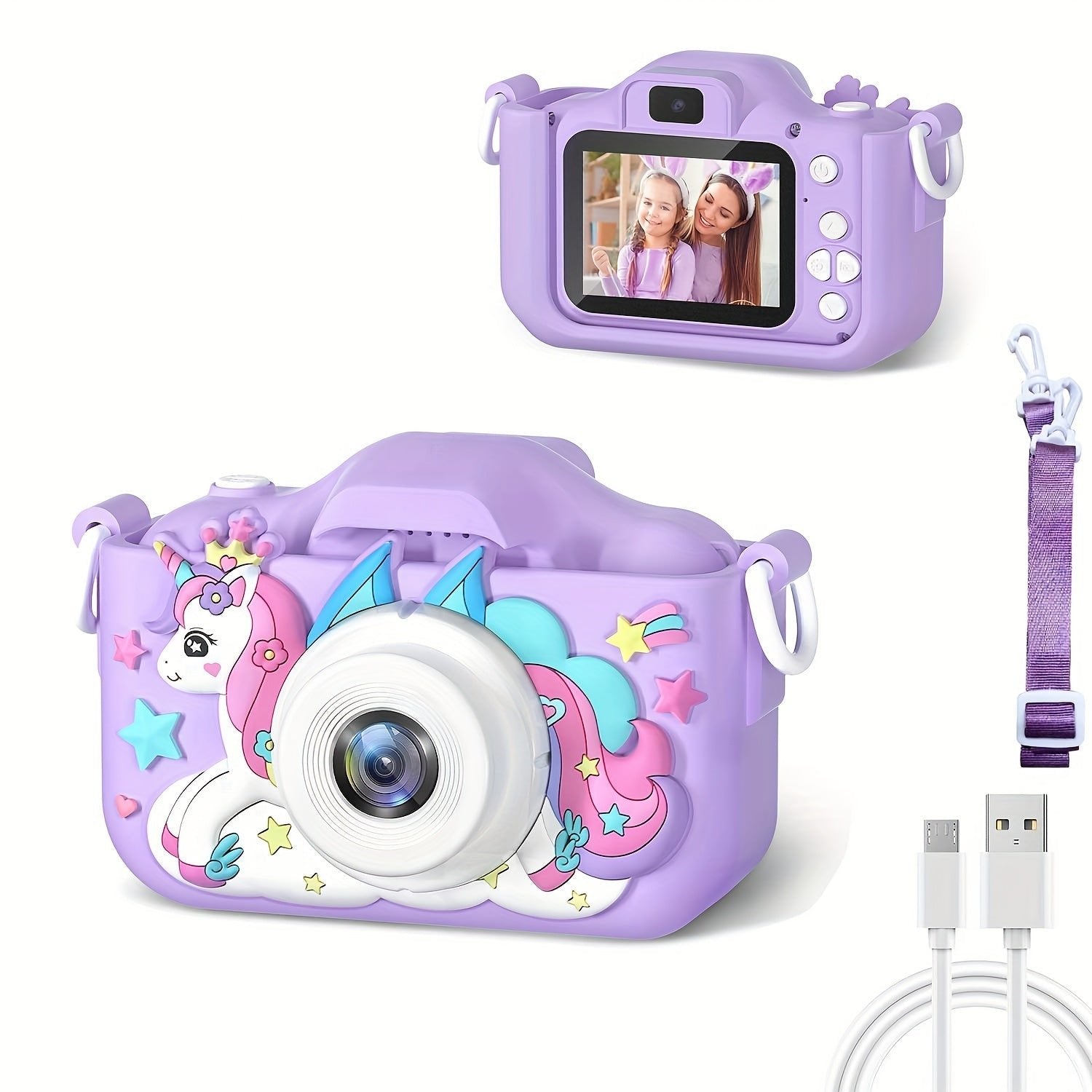 Caméra HD Licorne pour Enfants | Appareil Photo Selfie pour Enfants de 3 à 12 Ans