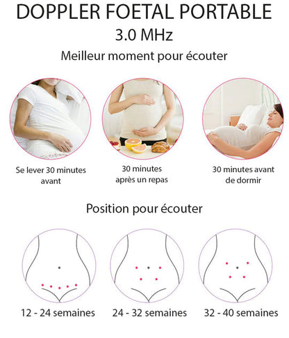 Doppler fœtal portable pour écouter le cœur de bébé