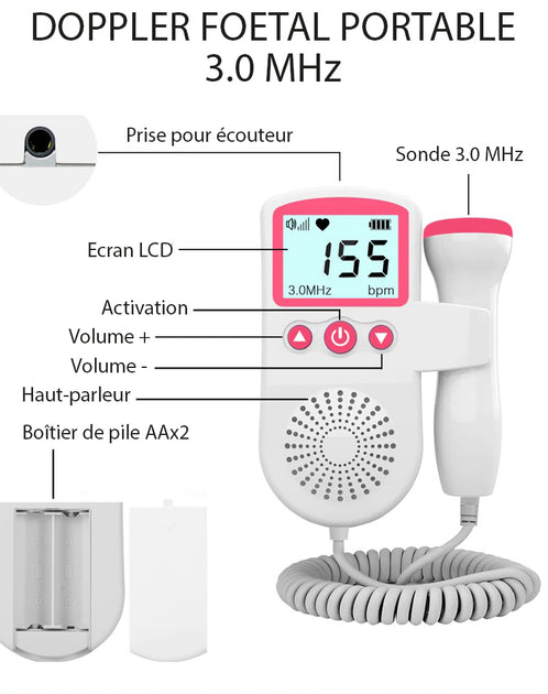 Doppler fœtal portable pour écouter le cœur de bébé