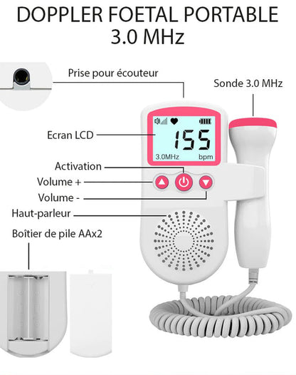 Doppler fœtal portable pour écouter le cœur de bébé