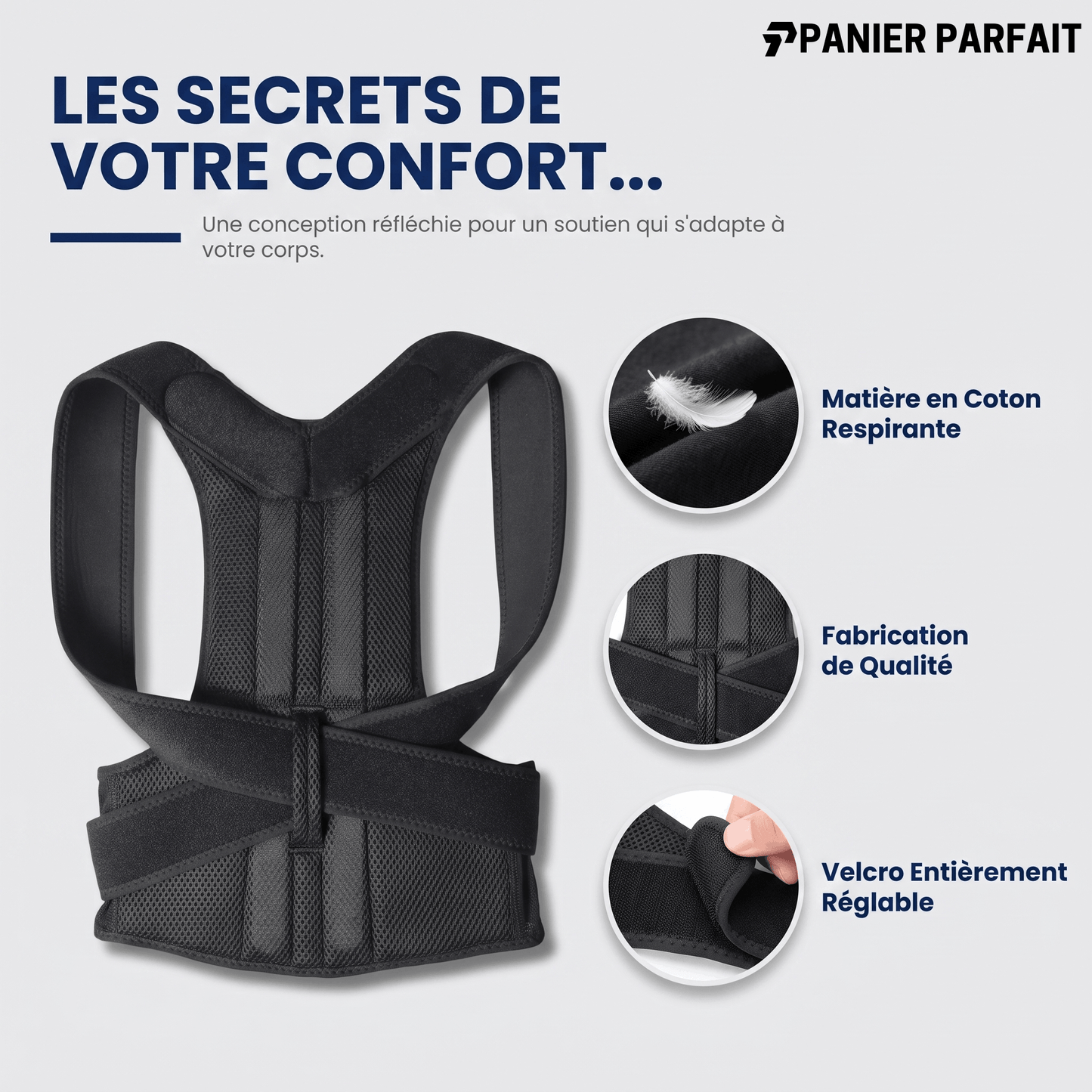 Correcteur de Posture avec Soutien Lombaire Intégré